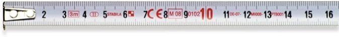 STABILA Taschenbandmaß BM20 5m Stahlband mit cm/mm-Teilung ohne LOGO