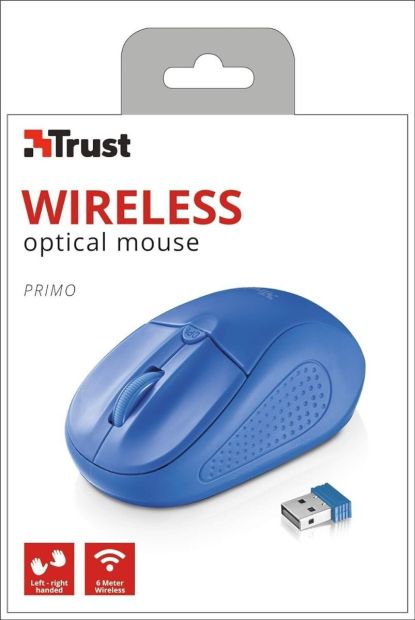 Trust Primo Kabellose Optische Maus 1600 DPI Blau [2er]