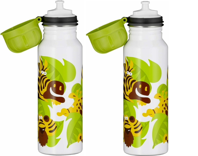 ALFI® Kinder Trinkflasche PREMIUM Edelstahl Sportflasche 0.6L Wasserflasche [2er-Pack]