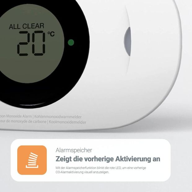CO Melder FireAngel® 10 Jahre Batterie Kohlenmonoxid CO Gasmelder Warnmelder