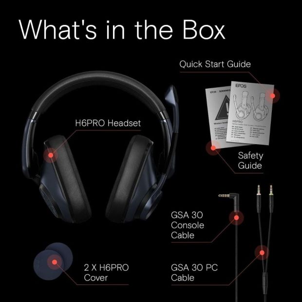 EPOS Geschlossene H6Pro Gaming Kopfhörer mit Mikrofon Headset