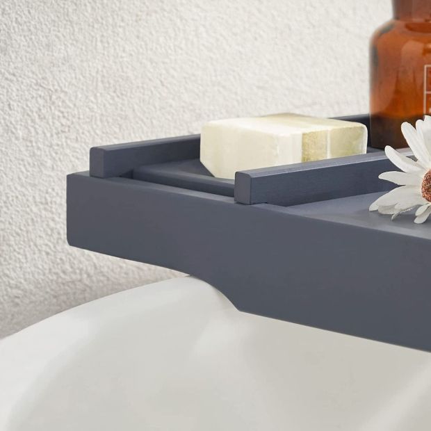 SONGMICS® Ausziehbare Bambus Badewannenablage Badewannenbrett Badewannen