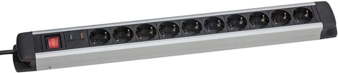as-Schwabe® Schuko 10 fach Steckdosenleiste mit Schalter 