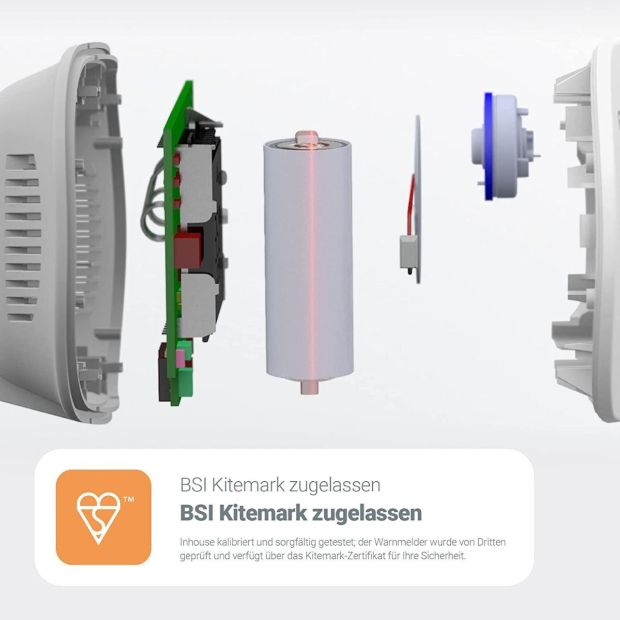 CO Melder FireAngel® 10 Jahre Batterie Kohlenmonoxid CO Gasmelder Warnmelder