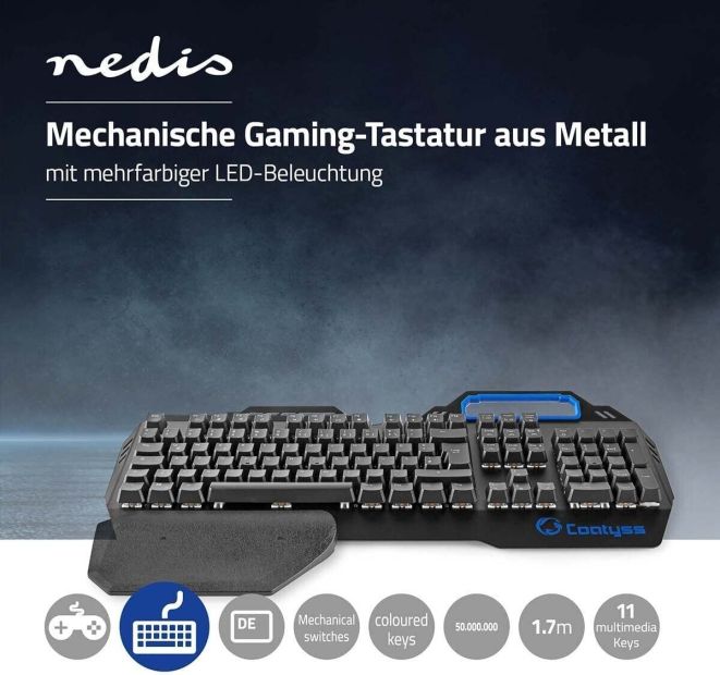 Nedis® Mechanische Gaming Tastatur LED RGB Keyboard DE Layout Nedis® Mechanische Gaming Tastatur LED RGB Keyboard DE Layout