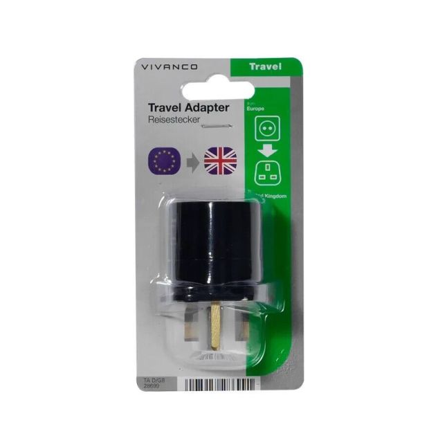 Vivanco® Reiseadapter DE auf UK GB England Steckdose Reisestecker Vivanco® Reiseadapter DE auf UK GB England Steckdose Reisestecker