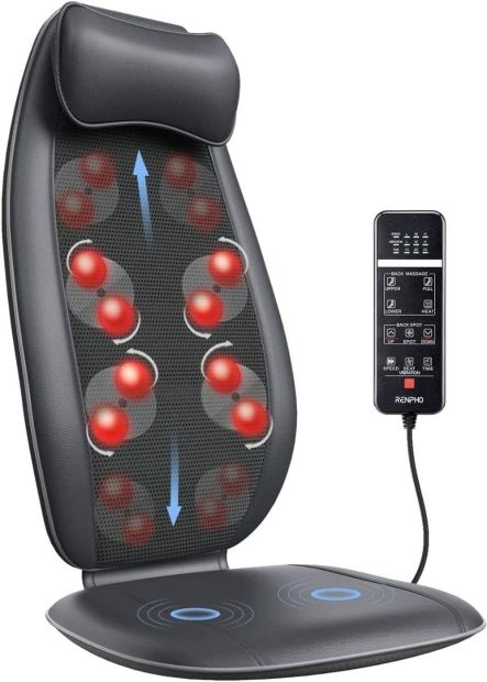 RENPHO Massagesitzauflage Wärmefunktion Rückenmassagegerät S-Form mit Vibration RENPHO Massagesitzauflage Wärmefunktion Rückenmassagegerät S-Form mit Vibration