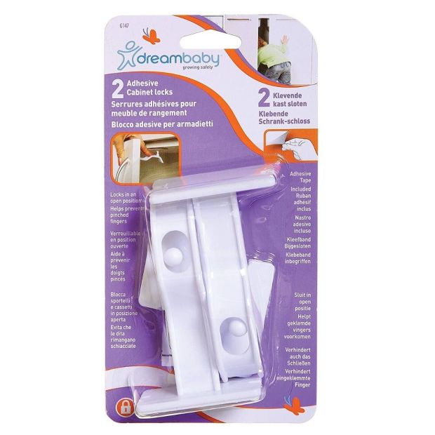Dreambaby Baby Kindersicherung Schublade Schranksicherung ohne Bohren (2er)