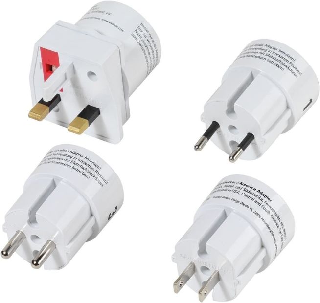 Vivanco Reiseadapter USA Euro Reisestecker SET Universal Reistecker [4er-Set]