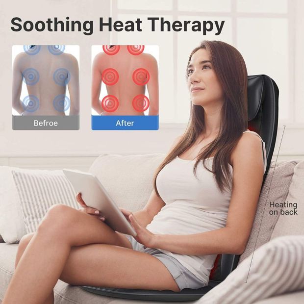 RENPHO Massagesitzauflage Wärmefunktion Rückenmassagegerät S-Form mit Vibration RENPHO Massagesitzauflage Wärmefunktion Rückenmassagegerät S-Form mit Vibration