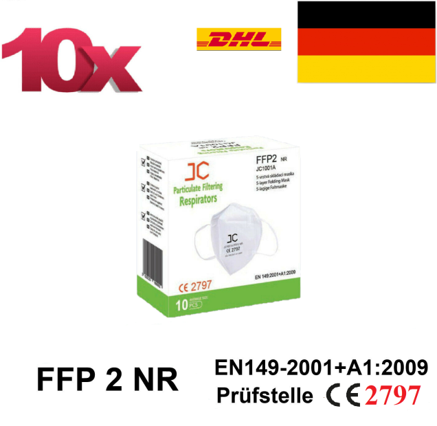 10x FFP2 Maske 5-lagig zertifiziert Atemschutz Masken