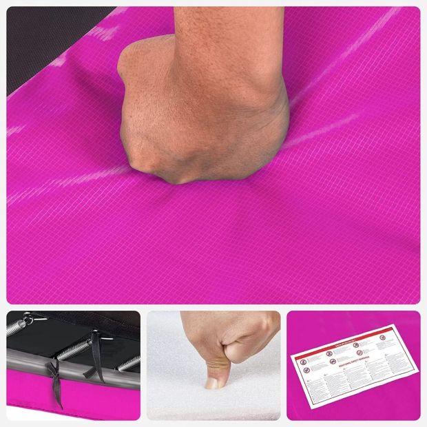 Songmics Trampolin Randabdeckung Ø 244cm Trampolinmatte Pink