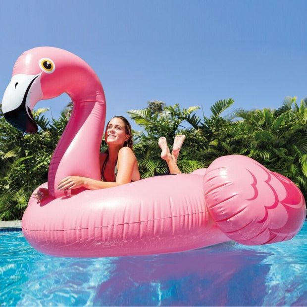INTEX Mega Schwimmtier Flamingo XXL Schwimmliege Badeinsel Rosa INTEX Mega Schwimmtier Flamingo XXL Schwimmliege Badeinsel Rosa