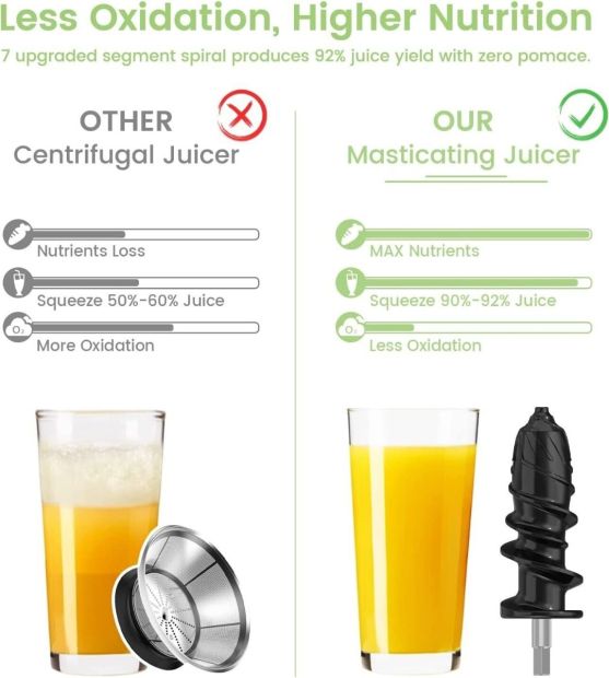 FEZEN Entsafter Slow Juicer 400W Gemüse Saftpresse Rot [B-WARE]