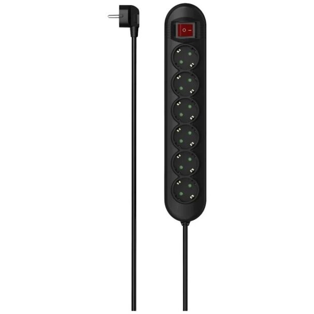 Hama SCHUKO 6 fach Steckdosenleiste mit Schalter Mehrfachsteckdose 