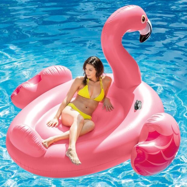 INTEX Mega Schwimmtier Flamingo XXL Schwimmliege Badeinsel Rosa INTEX Mega Schwimmtier Flamingo XXL Schwimmliege Badeinsel Rosa