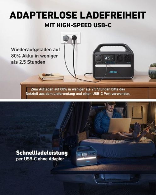 Anker 535 Kompakte Powerstation 500W Tragbar Notstromaggregat