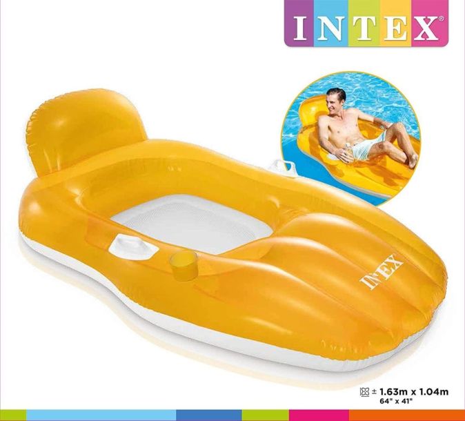Intex Pool Schwimmsessel Luftmatratze Schwimmbad Wassersessel Griff Getränkehalt