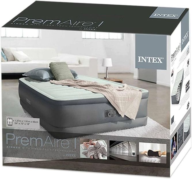 Intex Luftbett 2 Personen mit Pumpe Doppelbett Luftmatratze Delux