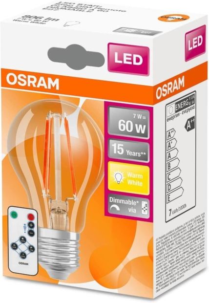 OSRAM E27 LED Leuchtmittel Lampe Dimmbar per Fernbedienung  60W Warmweiß 
