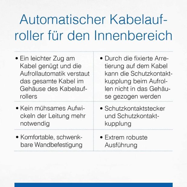 as-Schwabe® Kabeltrommel Automatik Kabelaufroller 15m Kabelbox 