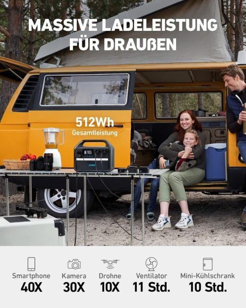 Anker 535 Kompakte Powerstation 500W Tragbar Notstromaggregat