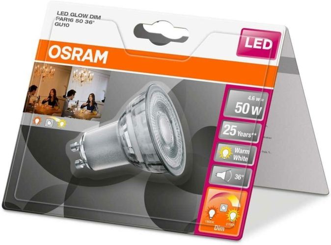 OSRAM GU10 LED Spot GLOWdim Reflektor Lampe Dimmbar 4,5W=50W Leuchte warmweiss [B-WARE]