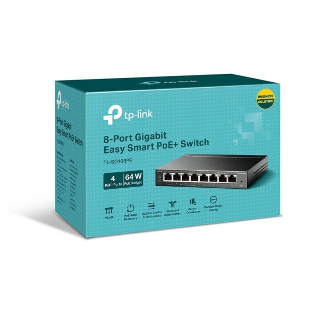 TP-Link TL-SG108PE Managed PoE Switch, 8 Port Gigabit Network [B-WARE]