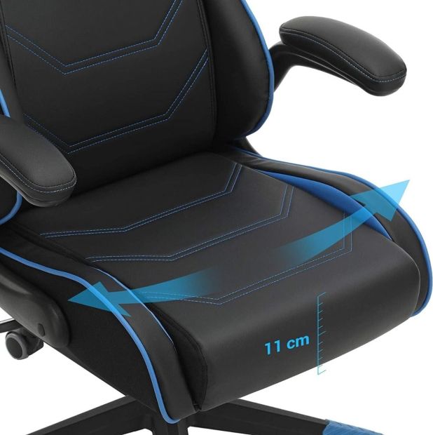Songmics® Gaming Stuhl Racing Bürostuhl Schreibtischstuhl Schwarz-Blau