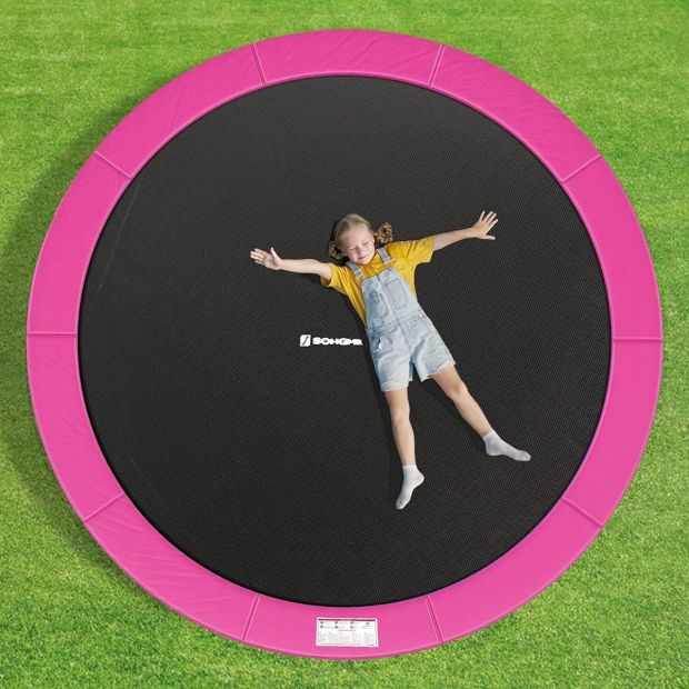 Songmics Trampolin Randabdeckung Ø 244cm Trampolinmatte Pink