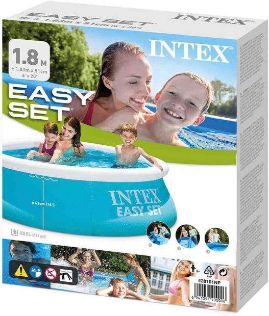 Intex Quick Up Pool Easy Set Schwimmbecken Familien Swimmingpool 183x51 cm