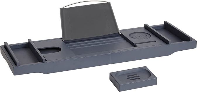 SONGMICS® Ausziehbare Bambus Badewannenablage Badewannenbrett Badewannen