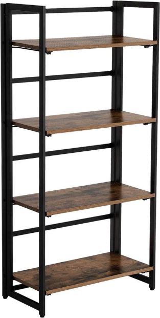 VASAGLE Standregal Bücherregal Regal Wandregal Klappregal Holz 4 Ebene 
