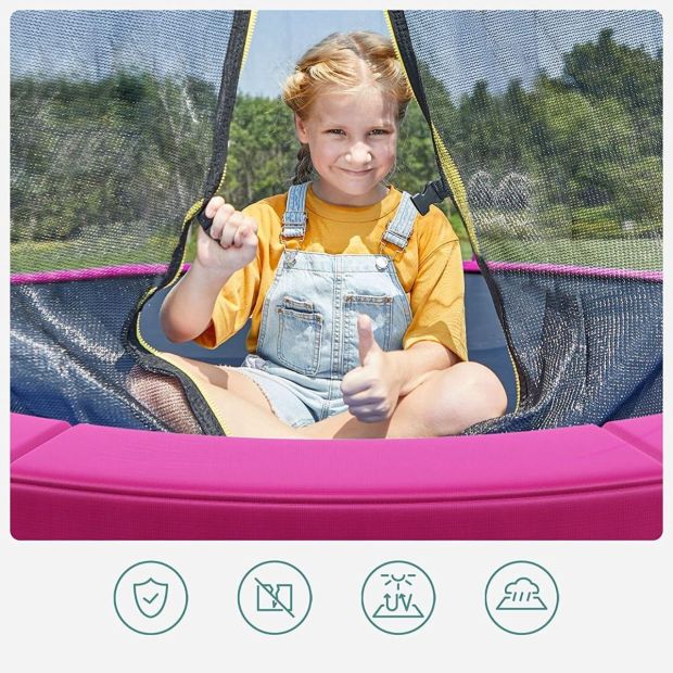 Songmics Trampolin Randabdeckung Ø 244cm Trampolinmatte Pink