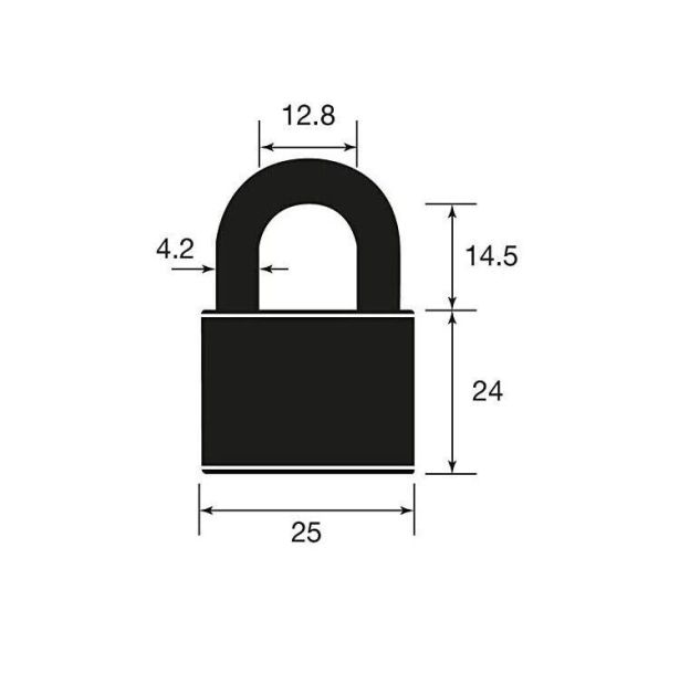YALE Vorhängeschloss Messing 25mm Hangschloss + 3 Schlüssel