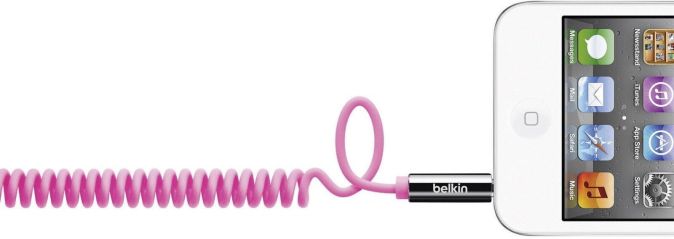 Belkin AUX Audio Spiralkabel 3,5mm Klinkenstecker Stereo 1,8m
