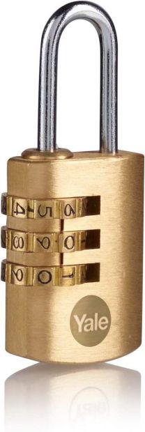 Yale® 22 mm Standard Messing-Kombinationshangschloss Zahlenvorhangschloss Yale® 22 mm Standard Messing-Kombinationshangschloss Zahlenvorhangschloss