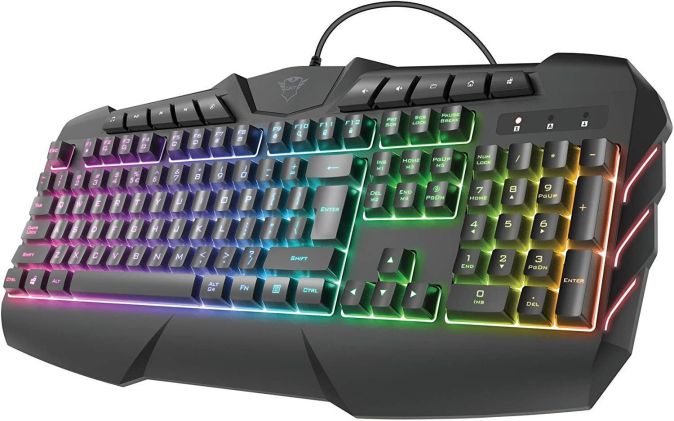 Trust GXT 881 Odyss Gaming Halbmechanische LED Tastatur DE Layout