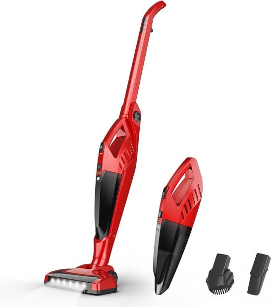 Orfeld Akku Staubsauger Bodenreiniger Handstaubsauger Kabellos Rot 4 in 1 