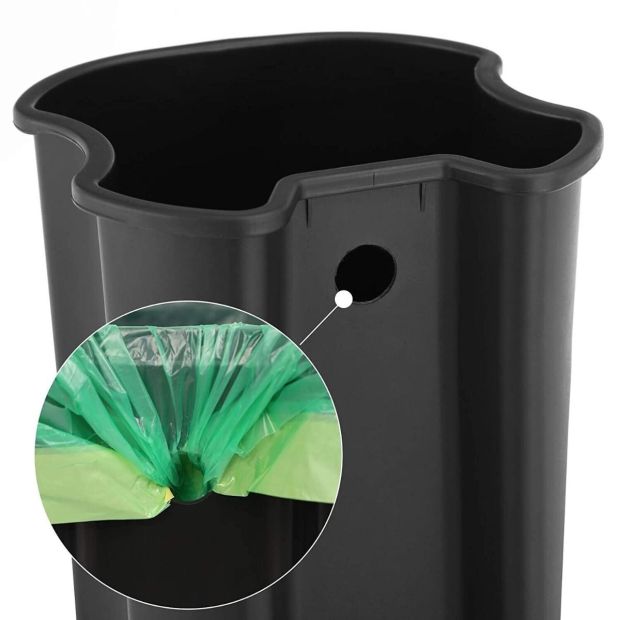 SONGMICS® Mülleimer Abfalleimer 5L Stahl Papierkorb Silbern - Schwarz