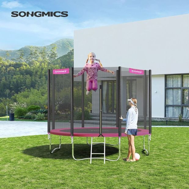 Songmics Trampolin Randabdeckung Ø 244cm Trampolinmatte Pink