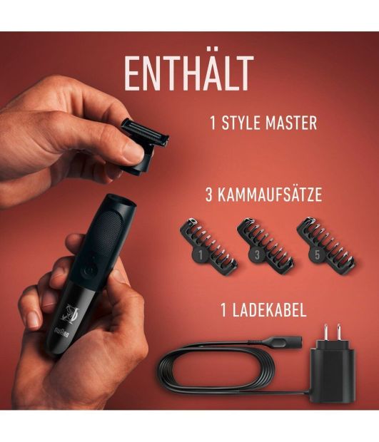 King C. Gillette Style Master Bart Trimmer mit 1 4D-Klinge 3 Kammaufsätze 