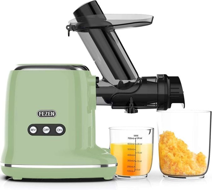 Fezen Elektrische Entsafter Slow Juicer Saftpresse Obst & Gemüse Grün [B-WARE]
