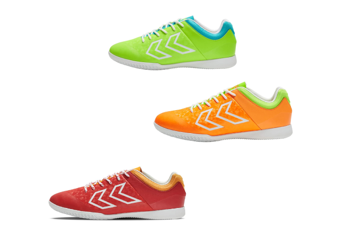 Hummel Hallenschuhe Turnschuhe Indoor Sportschuhe Herren Rot / Grün / Orange