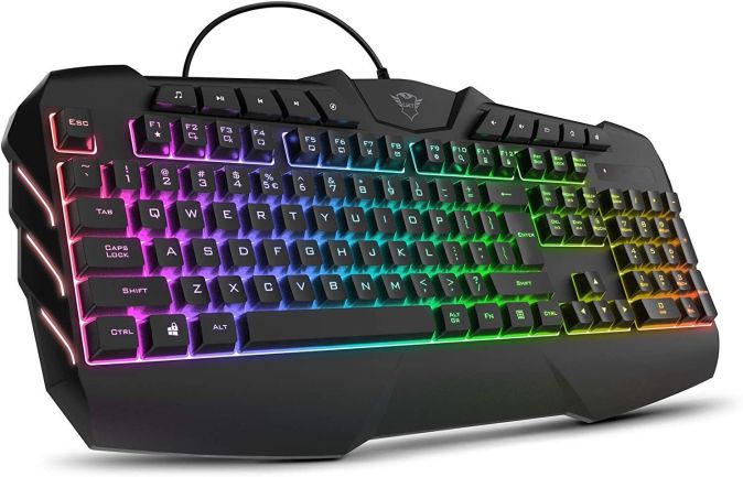 Trust GXT 881 Odyss Gaming Halbmechanische LED Tastatur DE Layout