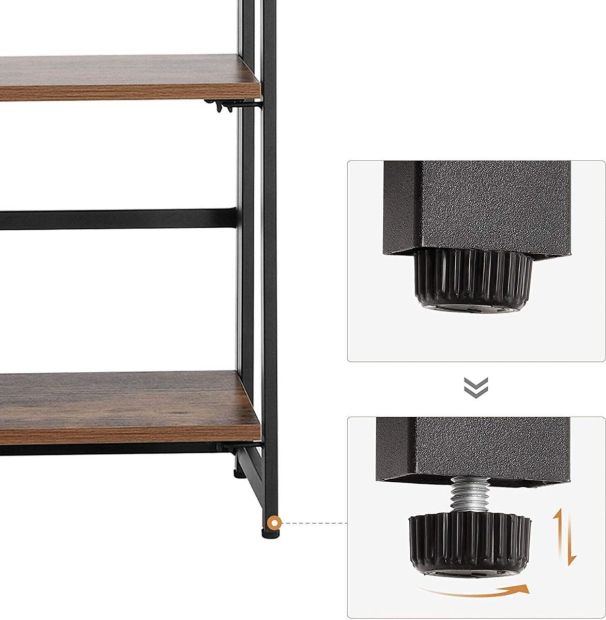 VASAGLE Standregal Bücherregal Regal Wandregal Klappregal Holz 4 Ebene 