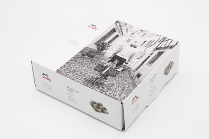 Staub Tapas Set Dipschalen Tablett Keramik Grau 21,5 x 21,5cm -0,15 L- [8er set]