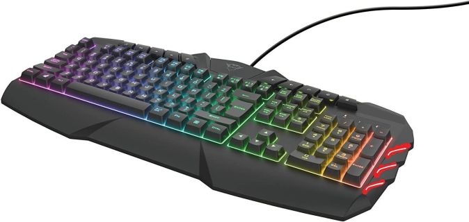 Trust GXT 881 Odyss Gaming Halbmechanische LED Tastatur DE Layout