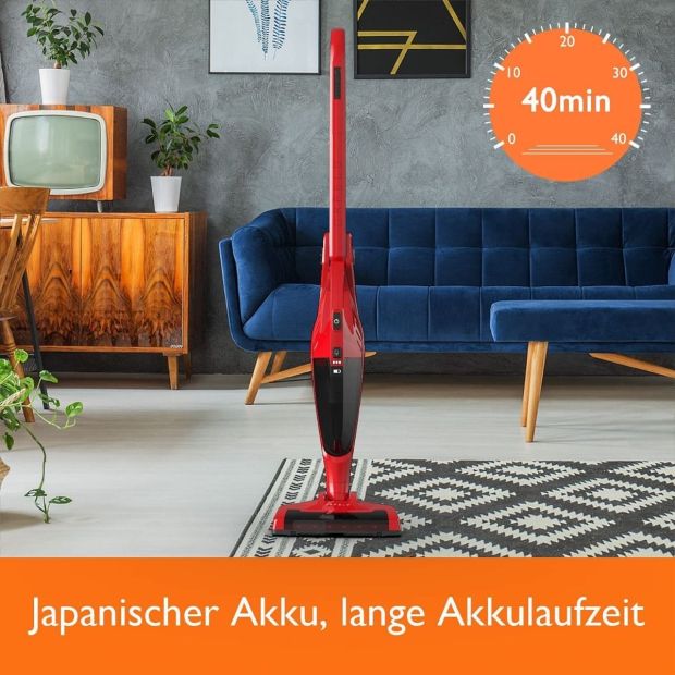 Orfeld Akku Staubsauger Bodenreiniger Handstaubsauger Kabellos Rot 4 in 1 