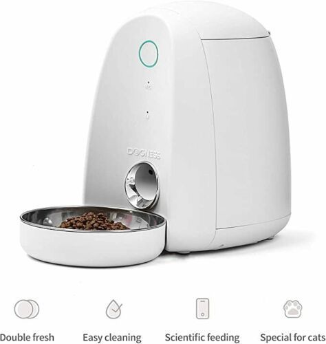 DOGNESS® Futterautomat per App mit Mikrofon für Katze Hund Futter Schale Napf Weiß